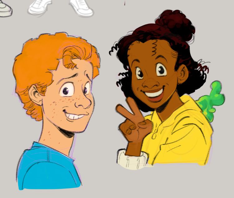 Concept art for Evan Ross and Andy from Goosebumps' Monster Blood.