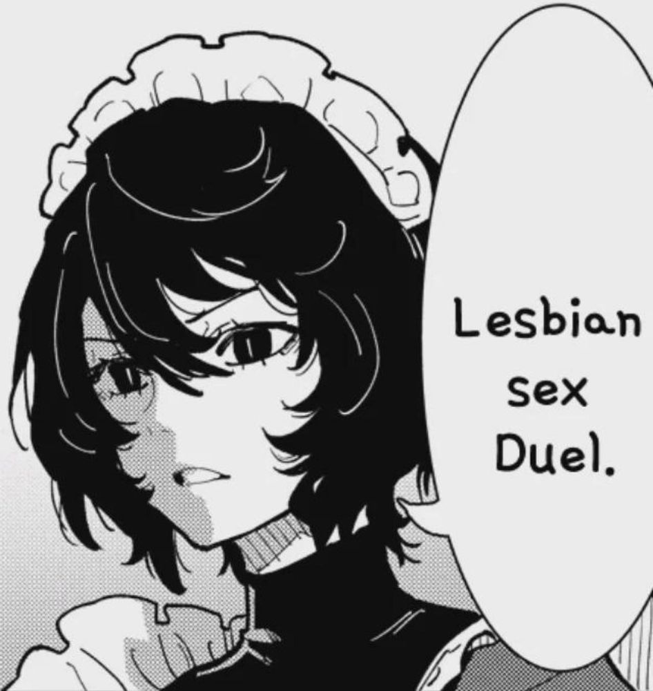 manga character saying "Lesbian sex Duel."