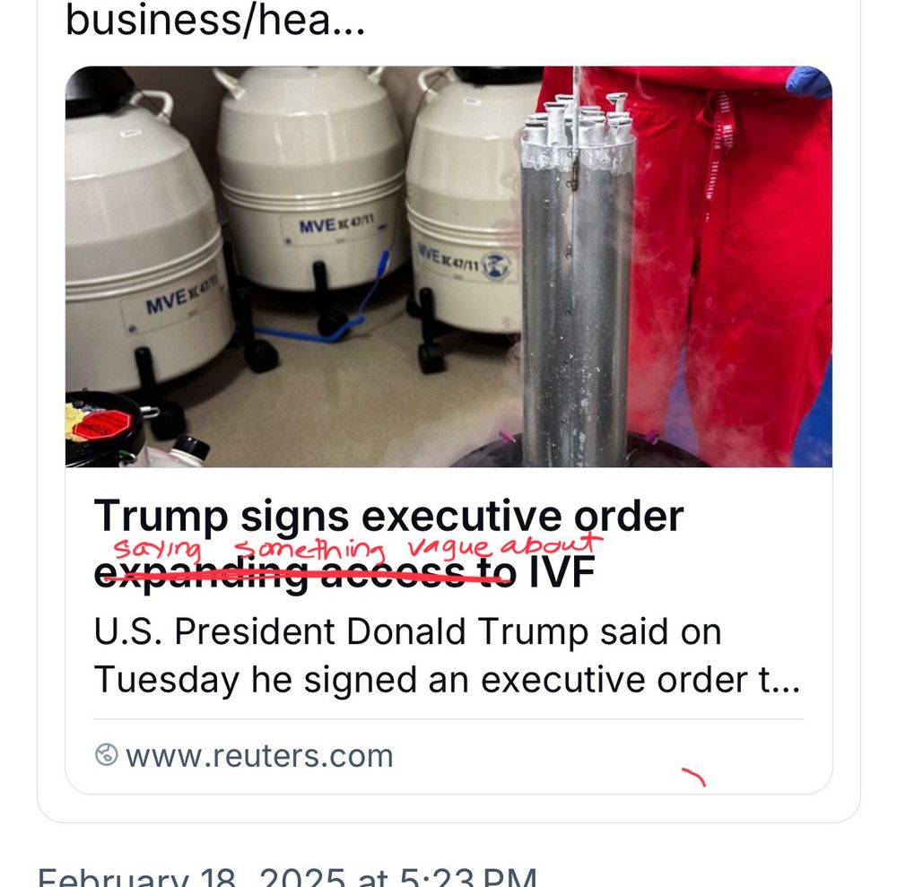Change a headline that said "expanding access to Ivf" to "saying something vague" 
