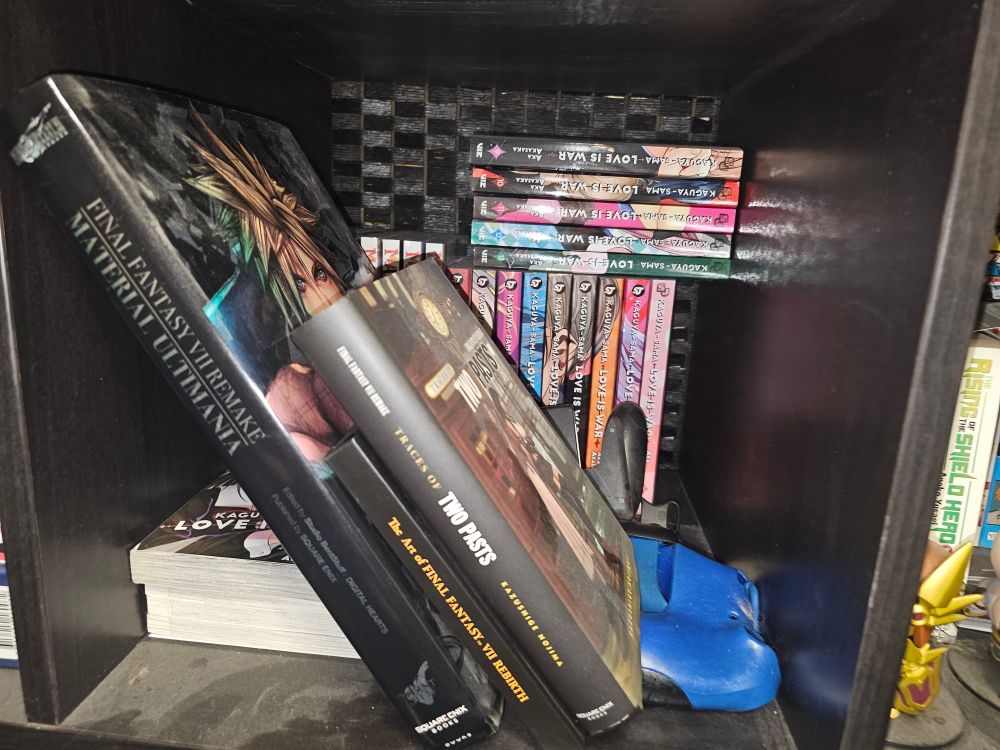 Ff7 material ultimania, ff7 traces of two pasts, the art of ff7 rebirth, oh there is love is war. 