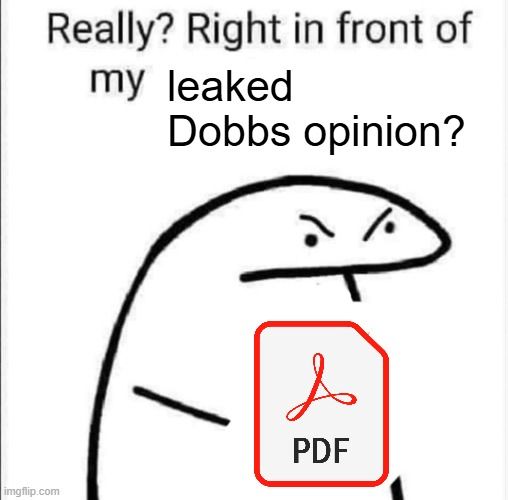 A cartoon drawing expressing pessimism about the same court that overruled Roe picking up the slack in this case. 