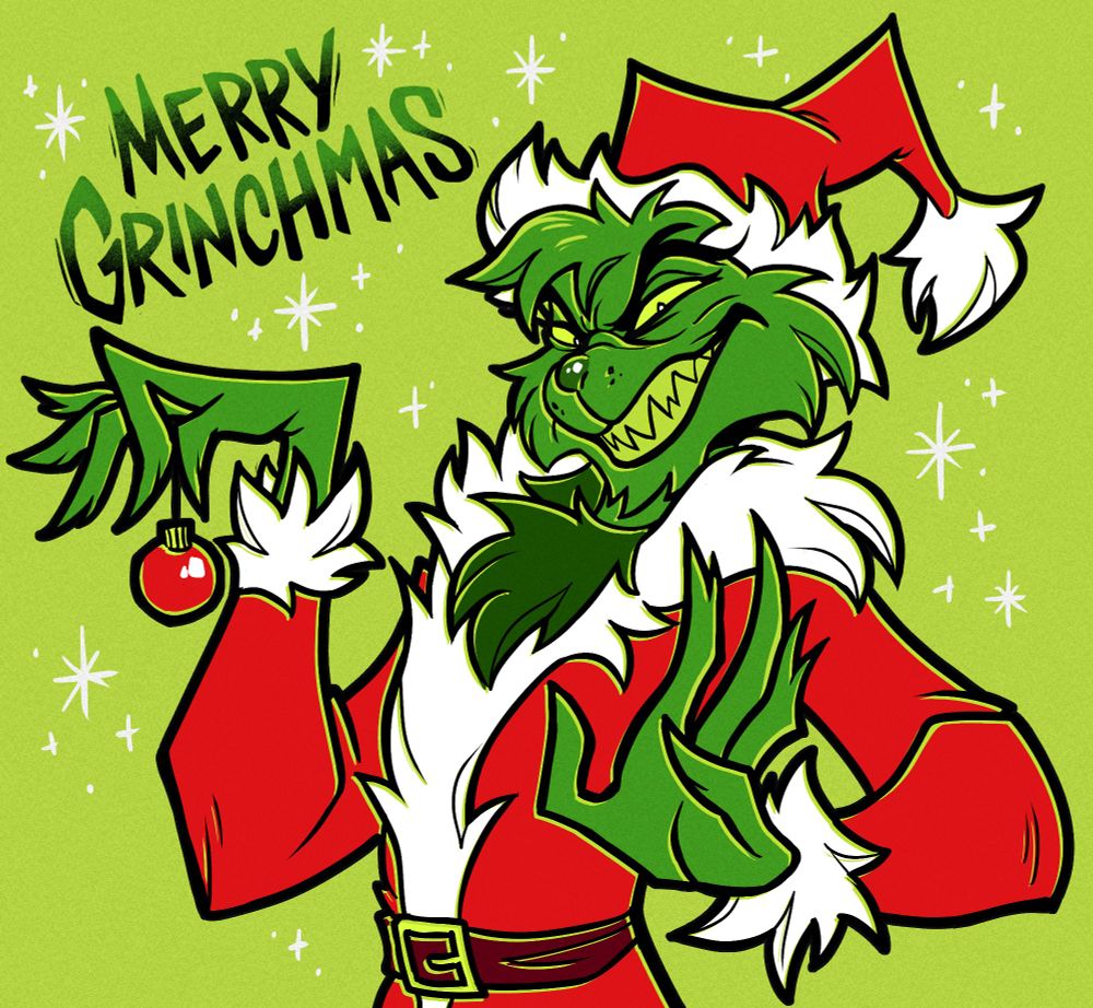 Drawing of the grinch who I made kinda hot