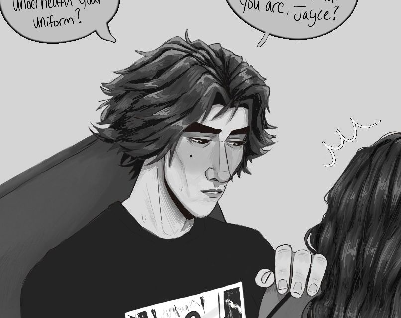 A close up of fem!viktor’s face from the first slide.