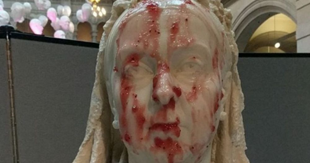 Irish woman charged after 'c***' spray painted under Queen Victoria bust