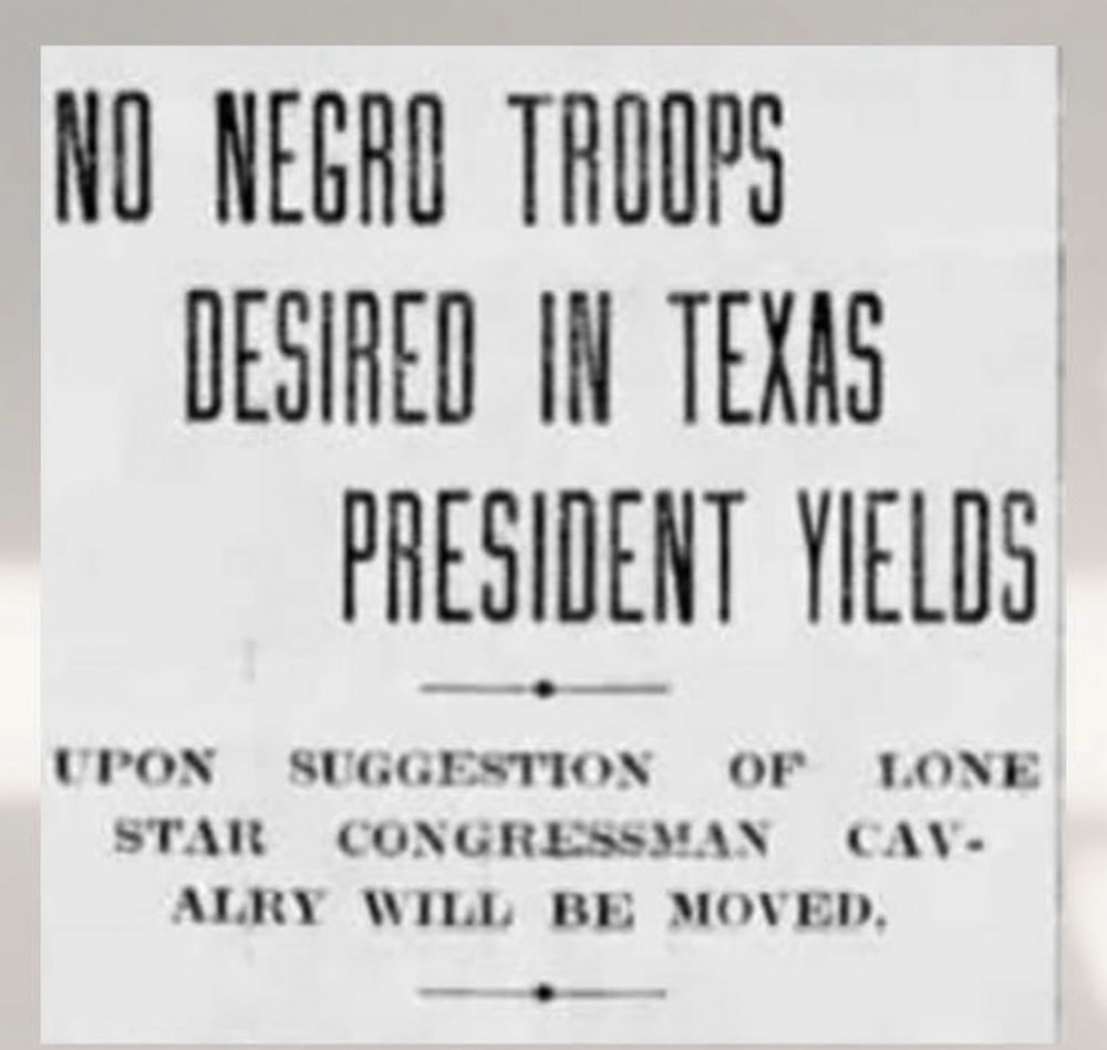Texas Congressman John Garner pleads with the president to remove Black troops from the state. 