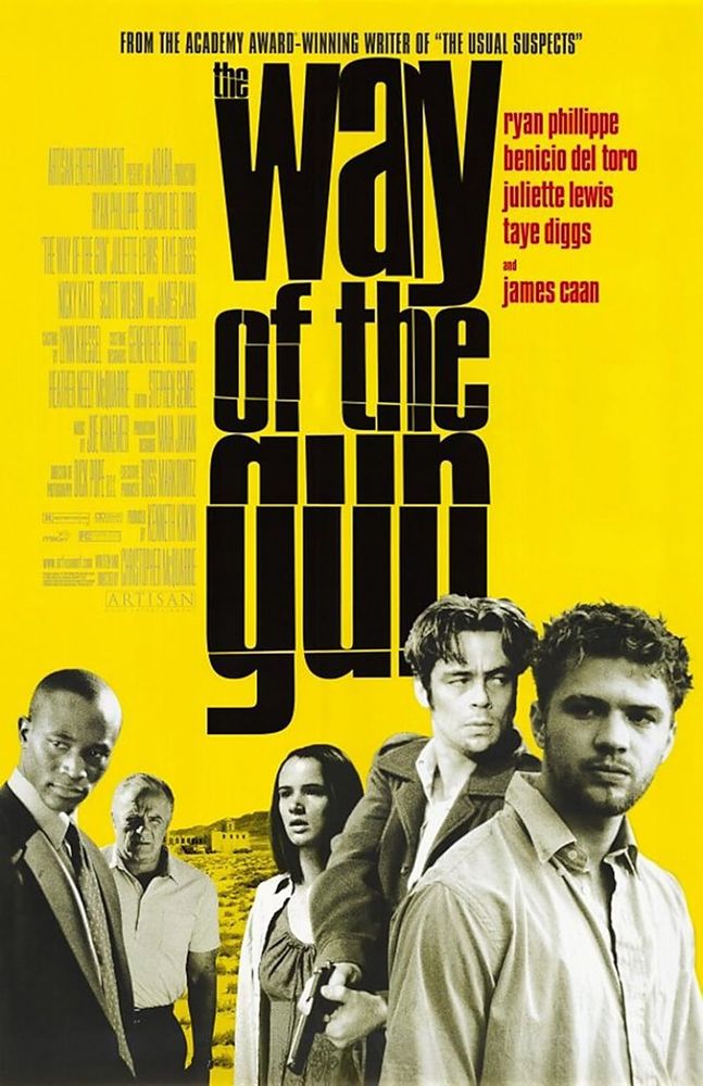 The distinctive yellow poster for 2000's film, The Way of the Gun. 