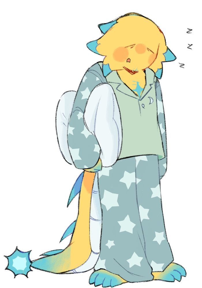 Starlo in pastel green star pyjamas.