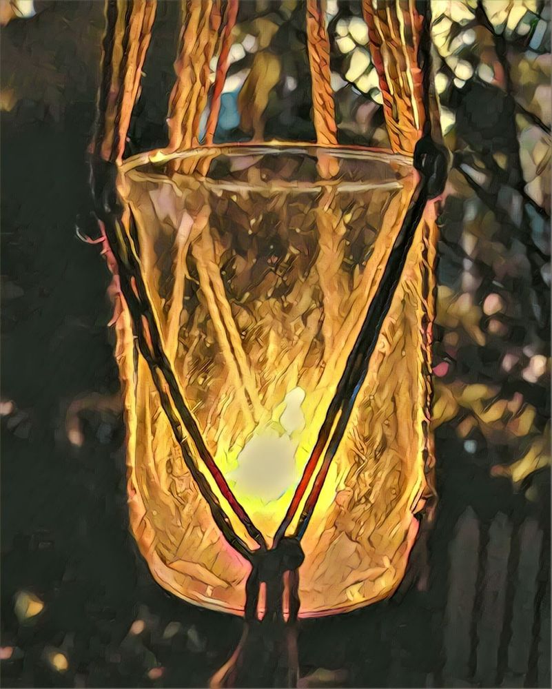 Nightly votive in the porch garden.
