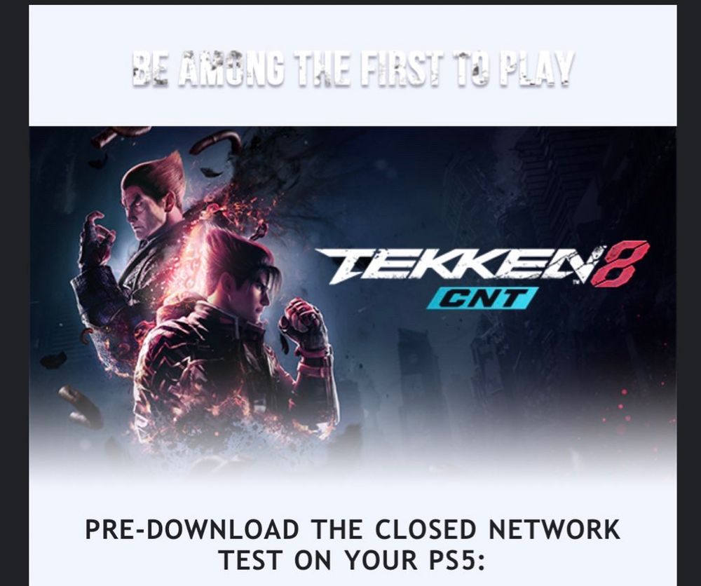Picture of an email confirmation granting Tekken 8 beta access 
