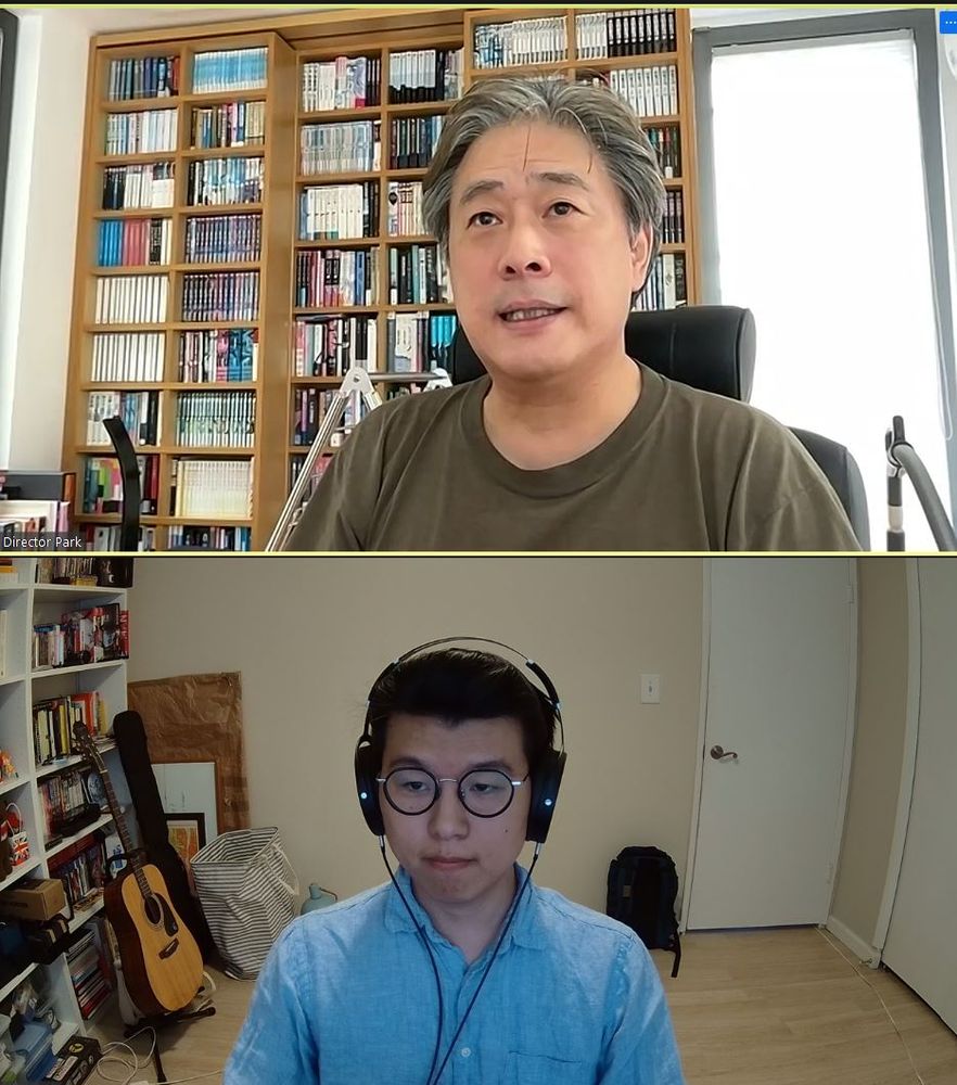 Me on a zoom call with Park Chan Wook.