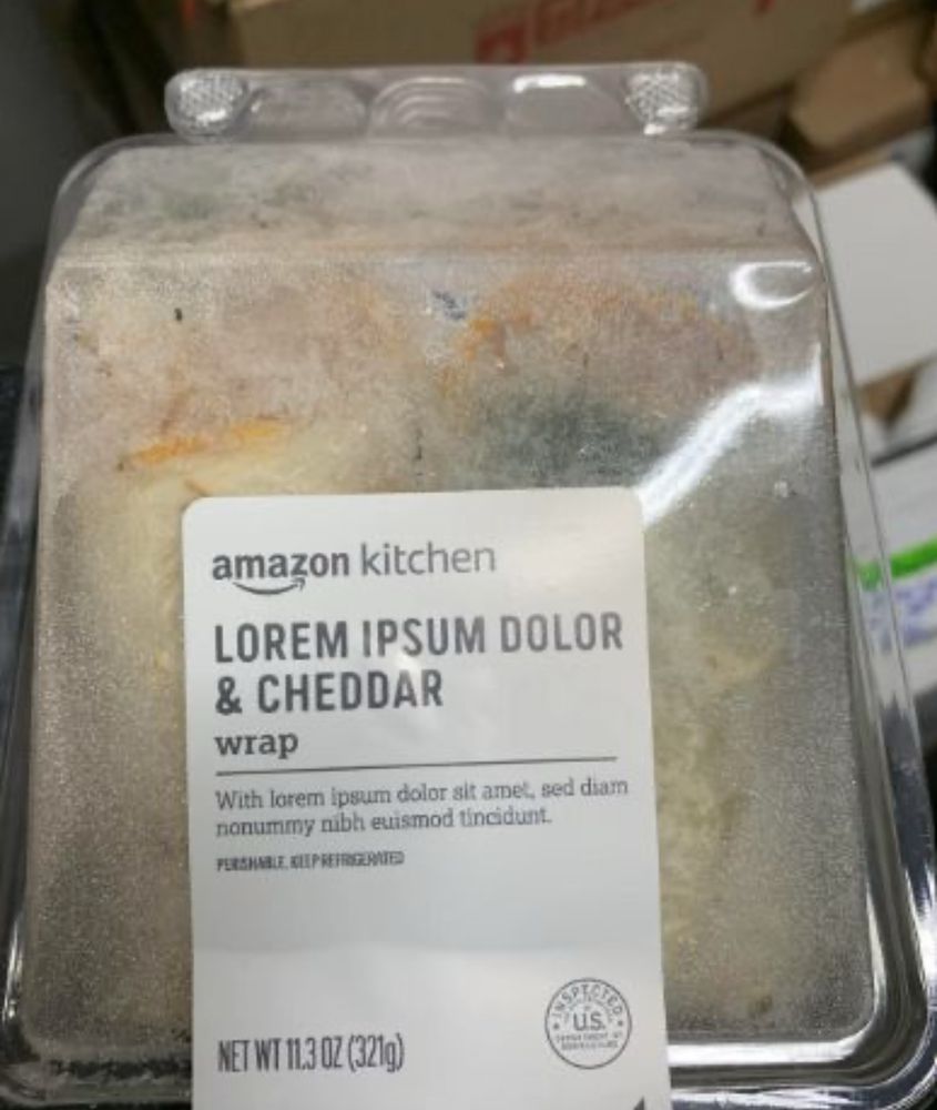 Amazon sandwich with Lorem Ipsum
Text still in the product title and ingredients list 