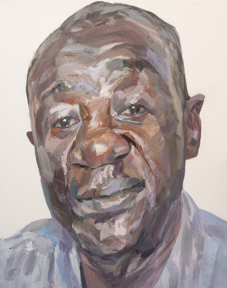 'Mohammed, Ebola survivor', oil on canvas, 60inches x 48inches. From my 'Faces of Ebola' exhibition in 2016 that told the stories of those affected by the Ebola outbreak in Sierra Leone.