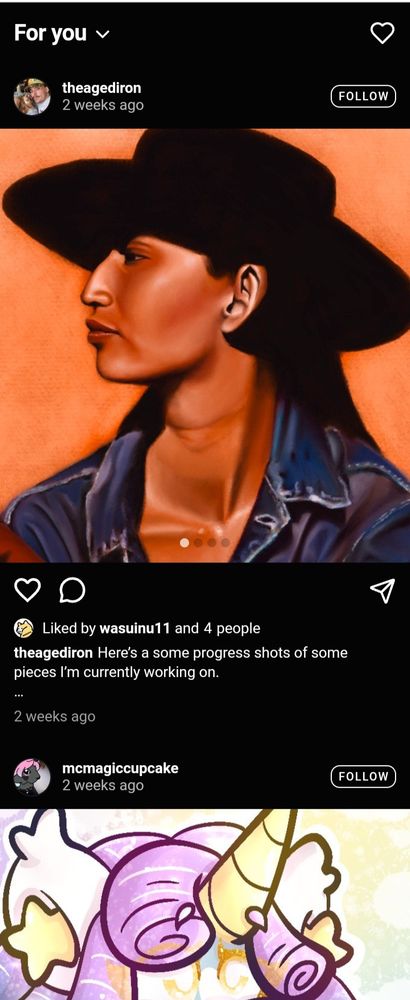 Screenshot of gridsky feed