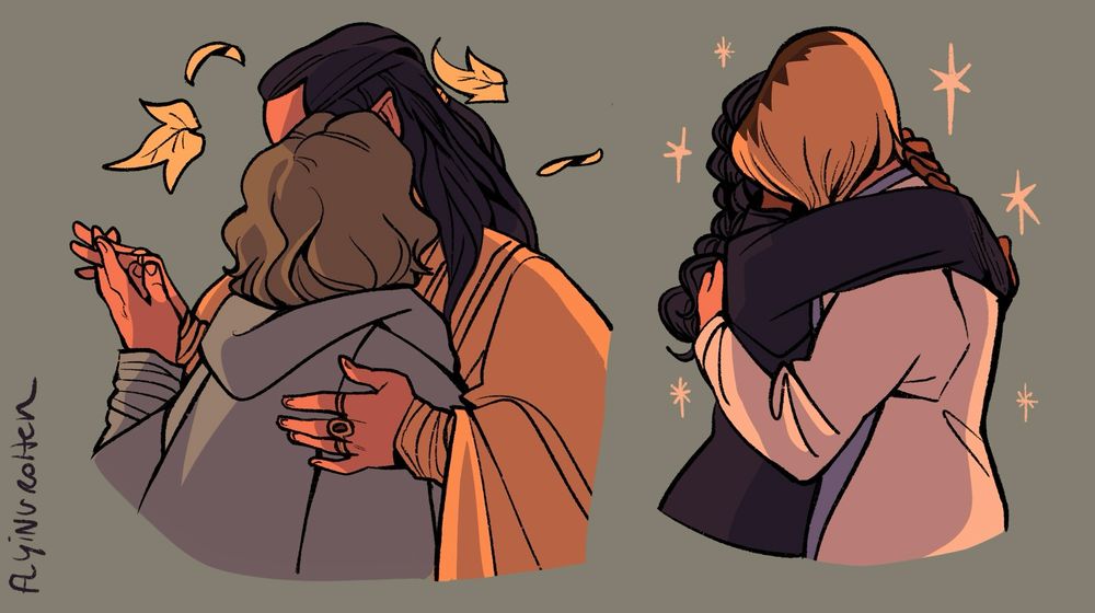 Elengalad hugging
Thasmin hugging