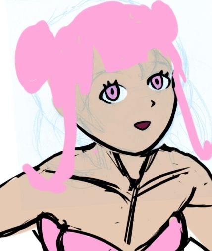 Space buns with ribbons hairstyle