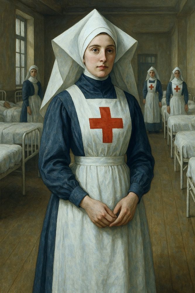 Women in nurses uniforms of the early 1900s 
Historical imagings 
ChatGPT Image AI Art 
Machine Learning Art AI Art
Synthart