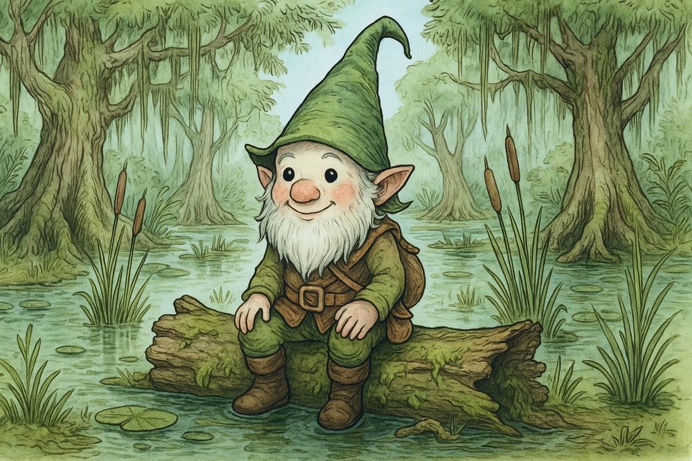 Small cute Wizard sitting on a log in the Swamp
Whimsical Fantasy illustration 
ChatGPT Image AI Art 
Machine Learning Art AI Art
Synthart