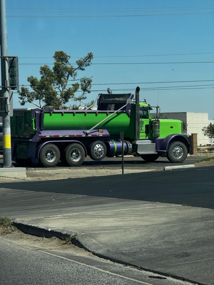 Green purple truck