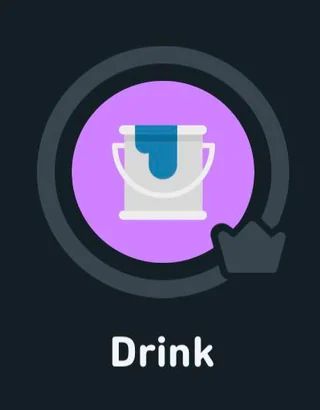 Duolingo icon showing a paint can labeled “Drink”