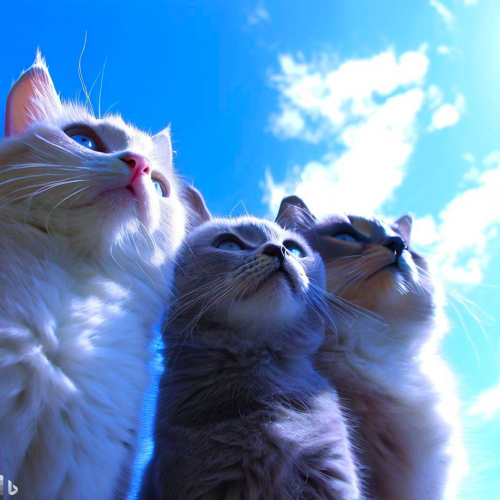 cats and blue sky