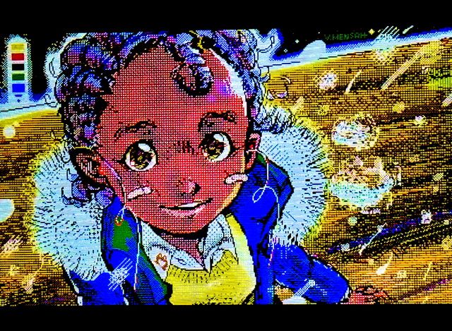 My persona sitting on a bench while snow breezes by. 

Originally drawn in 2016 using K2K paint on Smile Basic for the 3DS. I decided not to touch it up too much but I used a pallet inspired by Flipnote 3D.

I can’t export it though so here’s a photo of it instead!