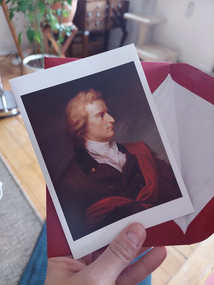 Postkarte mit einem Porträt von Friedrich Schiller.