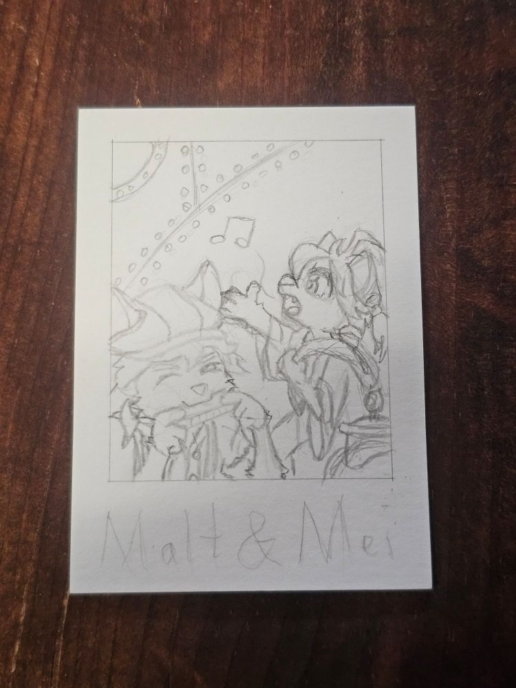 Pencil sketch of the painting in the last post.