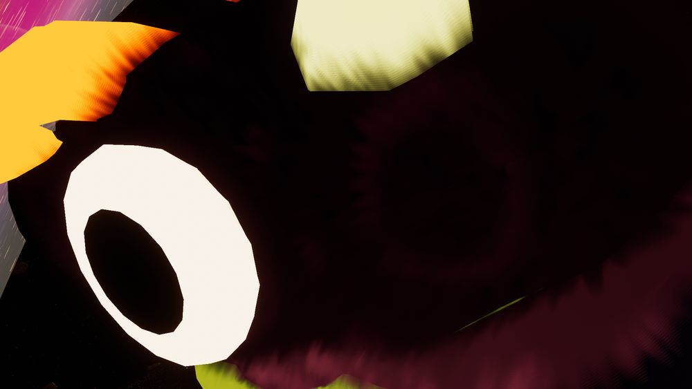 The noodle dragon is now taking up all of the space. Only it's eyes glow brighter then it's horns.