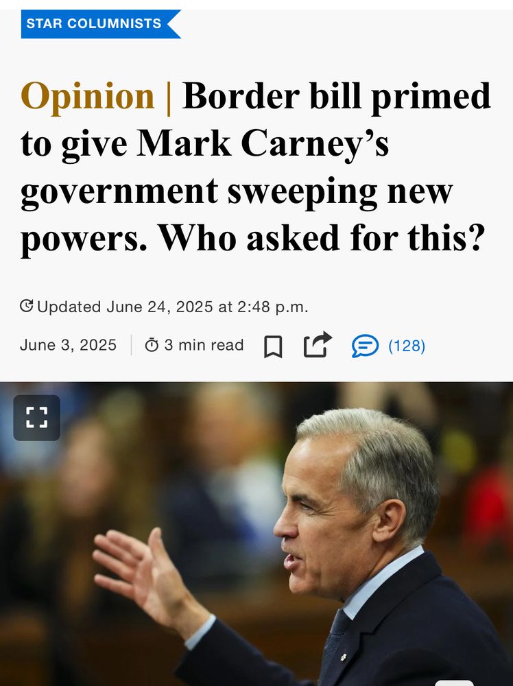 Torstar op ed: Border bill primed to give Carney sweeping new powers, who asked for this? 
