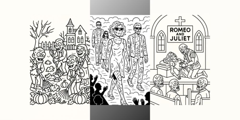 Trendy Kdp Zombie Colorings For Adults ChatGPT Image Prompt | PromptBase