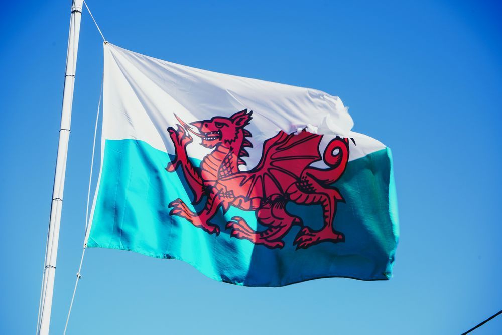 welsh flag blowing