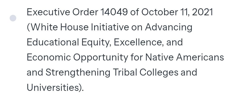 Executive Order 14049 of October 11, 2021 (White House Initiative on Advancing Educational Equity, Excellence, and Economic Opportunity for Native Americans and Strengthening Tribal Colleges and Universities)