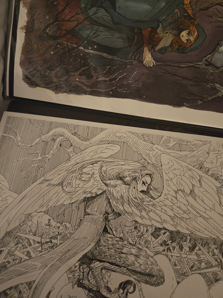 Snippet of original drawings and paintings in my binder!