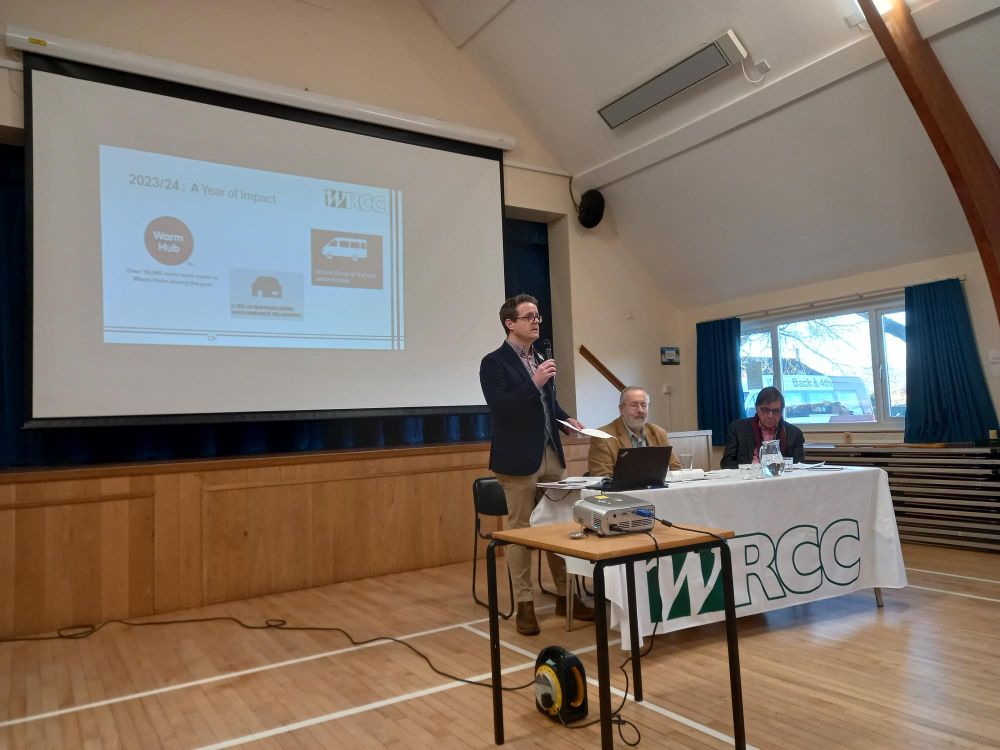 WRCC AGM, photo shows me presenting the impact report for year ending 31 March 202.