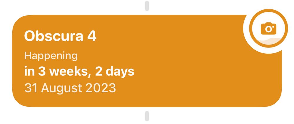 Screenshot of the Up Ahead app with a countdown to the Obscura 4 release