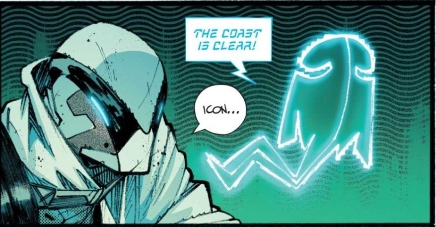 An exchange between Icon and Ghostmaker. Icon says: "the coast is clear!" Ghostmaker replies: "Icon..."