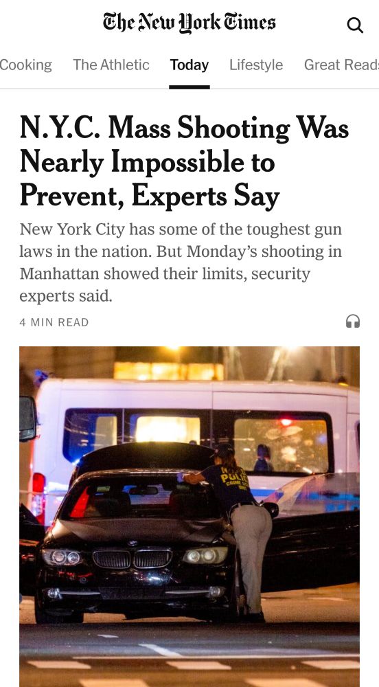 NYT: “N.Y.C. Mass Shooting Was Nearly Impossible to Prevent, Experts Say”