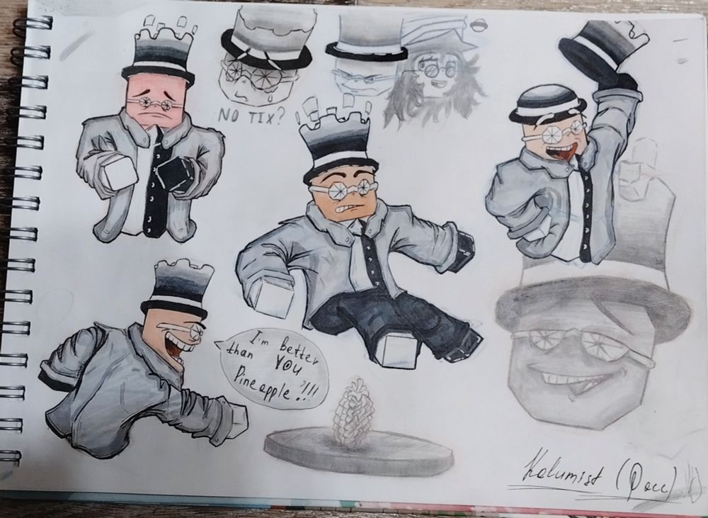 Let's be honest, this is the best one of tries to make a concept art of my main character called Mr. Hat. Even right now I love this work mostly