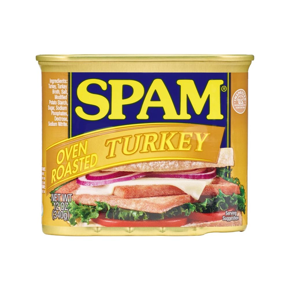 Tin of turkey flavoured Spam.