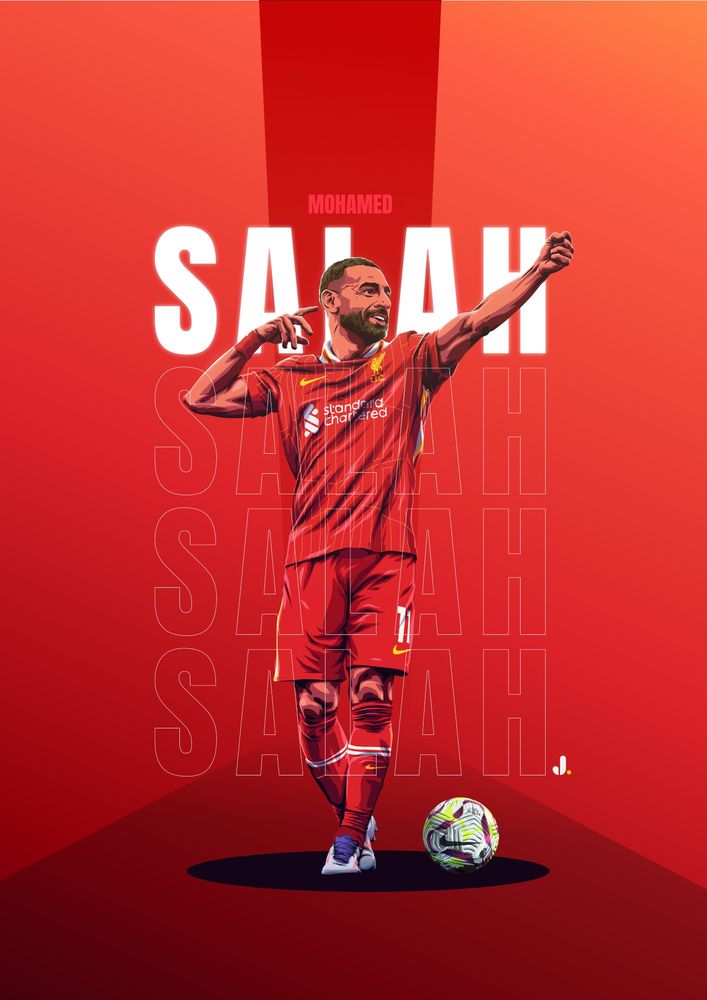 Mo Salah doing the Bow and Arrow celebration