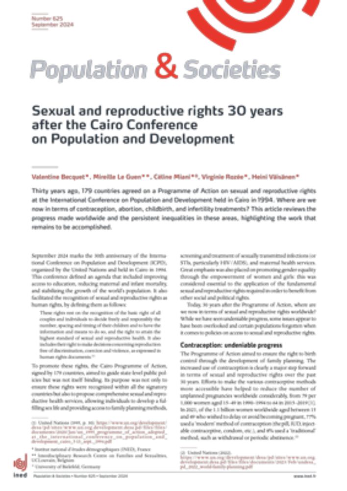 Sexual and reproductive rights 30 years after the Cairo Conference on Population and Development