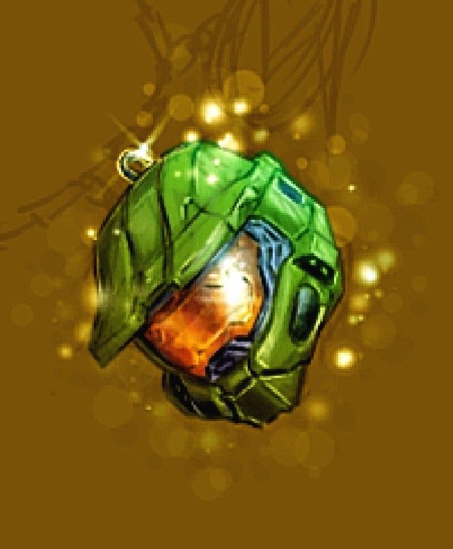 This is a close plan and my digital art of Master Chief from Halo games.
This is a weapon Charm Master Chief head.
