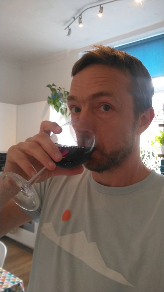 Writer Richard Smyth necking booze. 