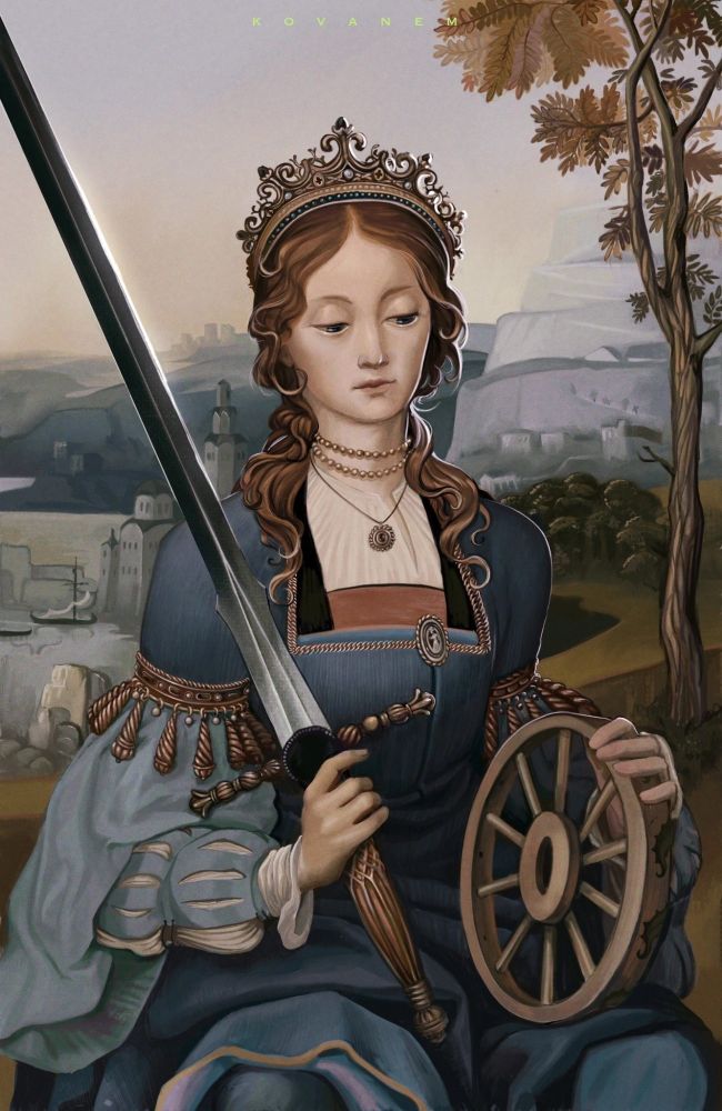 Master copy of Master of Frankfurt Saint Catherina of Alexandria made in procreate #originalart #digitalart
