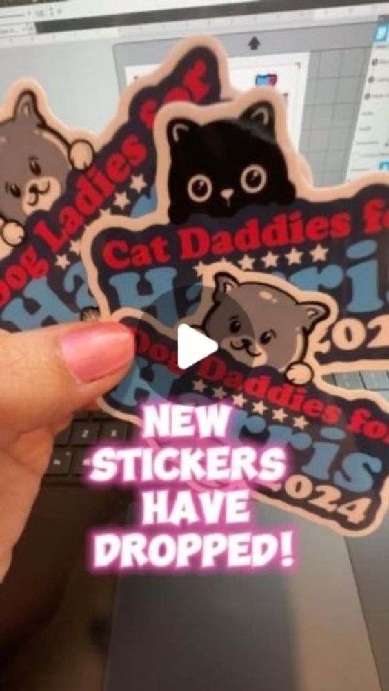 @fishbiscuitdesigns on Instagram: "New stickers have dropped at FishbiscuitDesigns.com Cat Daddies, Dog Daddies, and Dog Ladies, go get your stickers! Cat Ladies for Harris stickers are also available...