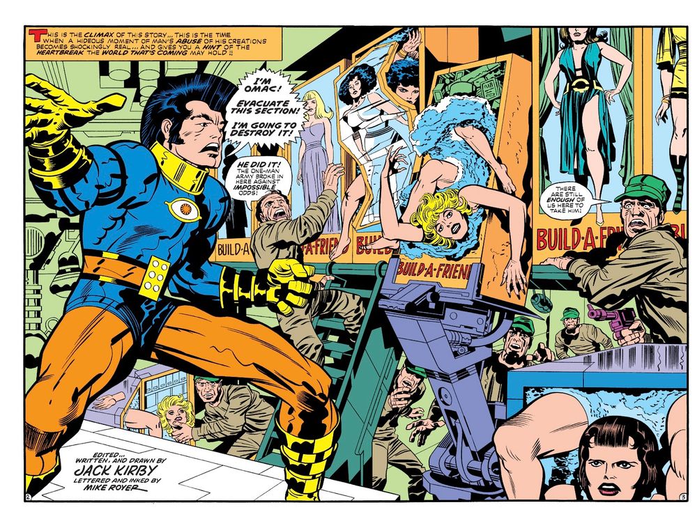Omac prepares to destroy the “Build A Friend” factory 
