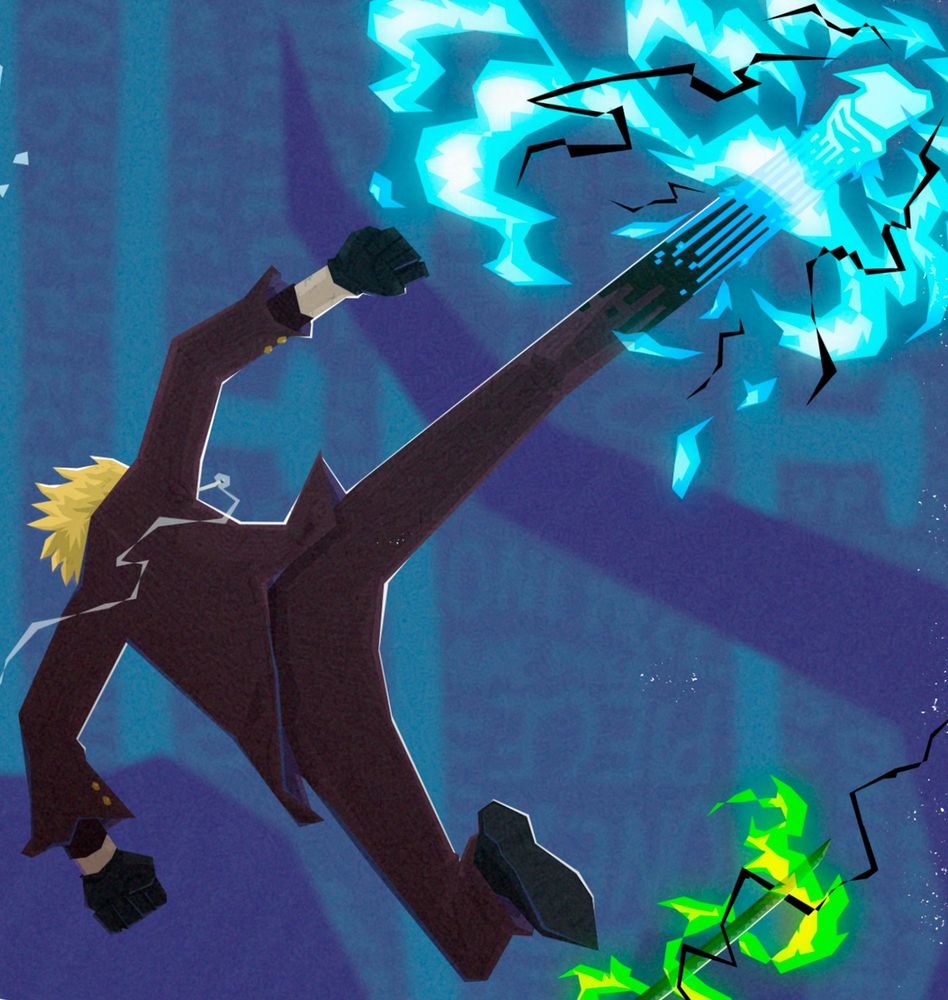 Sanji mit brennendem Kick