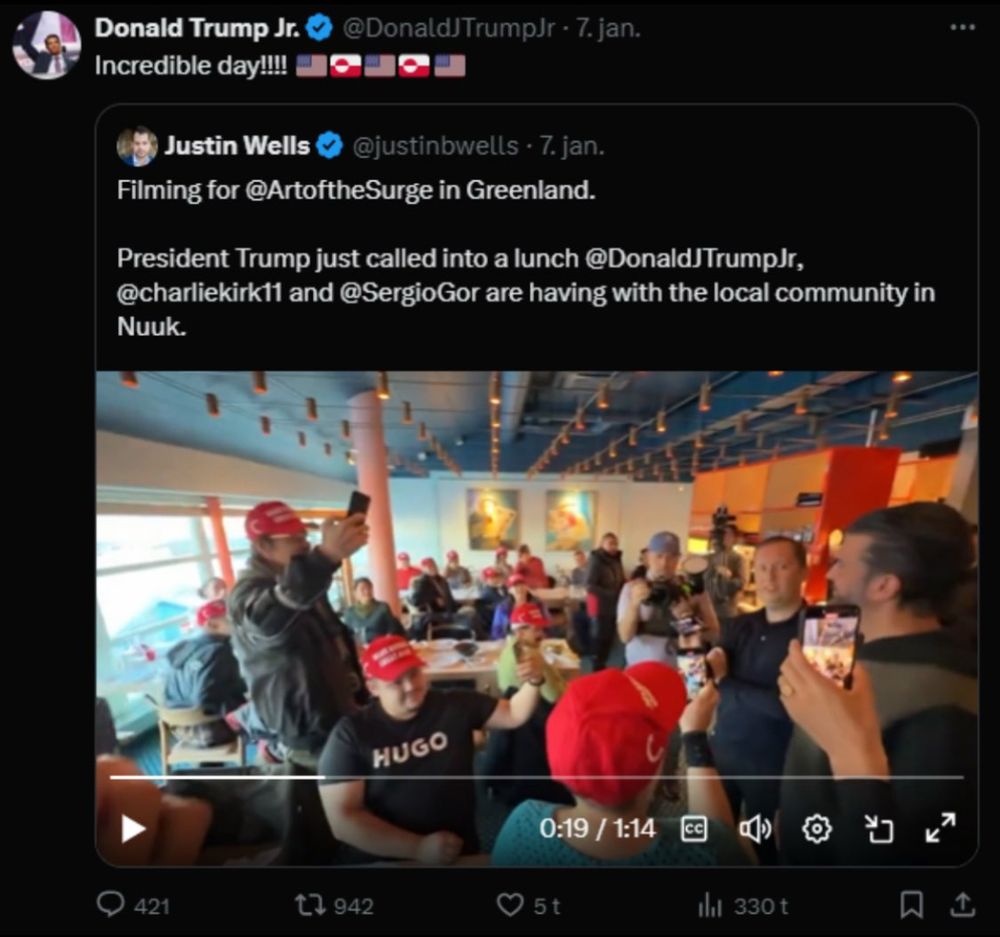 Donald Trump jr with potential collaborate in Greenland 