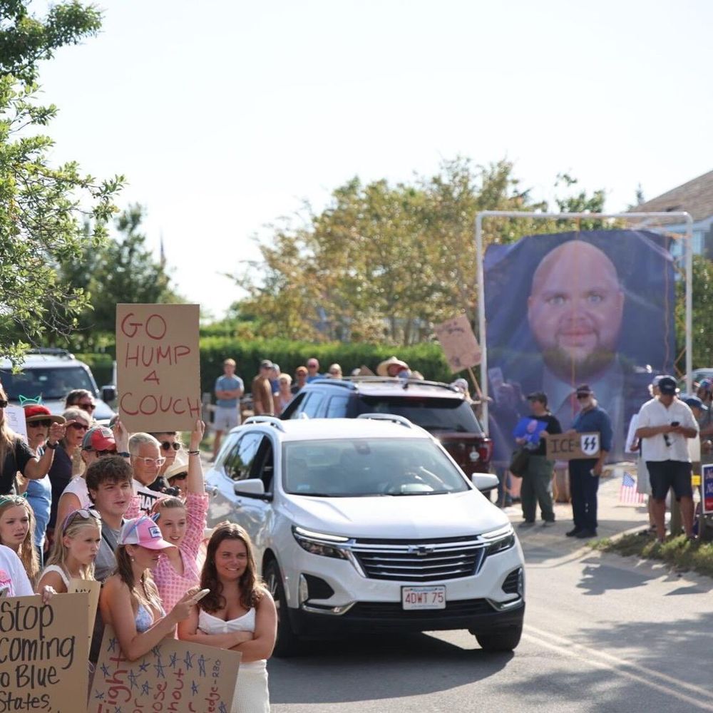 Protestors mocking JD Vance