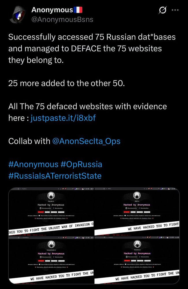 Anonymous drops links to defaced sites 